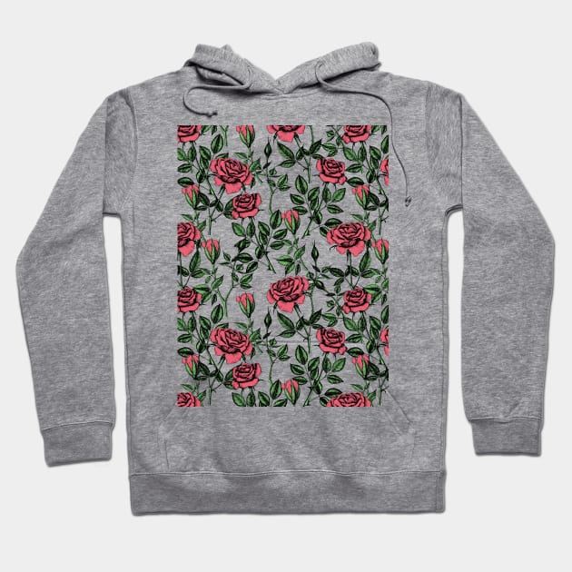 Roses pattern Hoodie by katerinamk